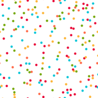 Sprinkles seamless pattern. Colorful sprinkles on solid background repeating pattern design. Transparent background. Illustration png