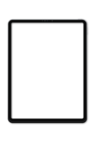 realista modelos tableta. tableta Bosquejo recopilación. moderno negro tableta ordenador personal. dispositivo frente vista. 3d tableta. transparente antecedentes. ilustración png