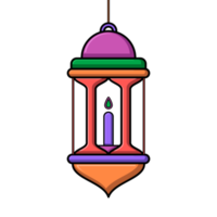 Cute lantern color. Transparent background. Illustration png