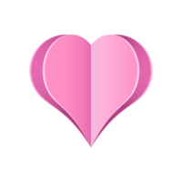 Paper heart design. Symbol of love in shape of heart for Happy Women's, Mothers day, birthday greeting card design. Transparent background. Illustration png