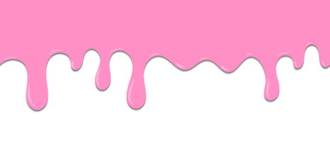 naadloos patroon van gesmolten aardbei roze room druipend. toetje achtergrond met gesmolten aardbei roze room. banier naadloos patroon. transparant achtergrond. illustratie png