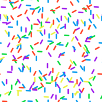 Sprinkles seamless pattern. Sprinkles on solid background repeating pattern design. Transparent background. Illustration png