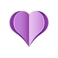 Paper heart design. Symbol of love in shape of heart for Happy Women's, Mothers day, birthday greeting card design. Transparent background. Illustration png