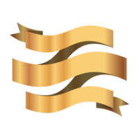 golden Schleife. Gold Band Abzeichen. realistisch Banner und Preis Stichworte isoliert Hintergrund. Band, realistisch Abzeichen Illustration. transparent Hintergrund. Illustration png