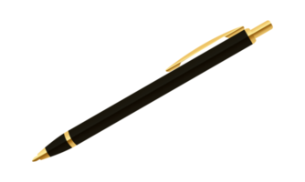 soltero negro bolígrafo bolígrafo. clásico bolígrafo bolígrafo. transparente antecedentes. ilustración png