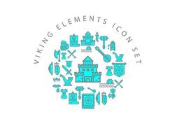 Viking elements icon set design on white background vector