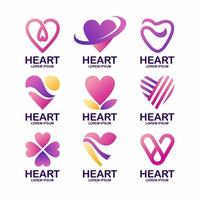 Love Heart Logo Business Template Collection vector