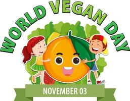 diseño del logotipo del día mundial vegano vector