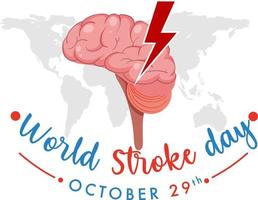 diseño de banner del día mundial del accidente cerebrovascular vector