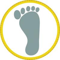 Foot symbol around with tape measure vector