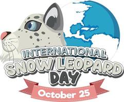 día internacional del leopardo de las nieves vector