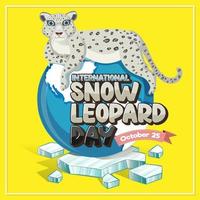 día internacional del leopardo de las nieves vector