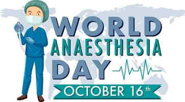 World Anaesthesia Day Banner Design vector