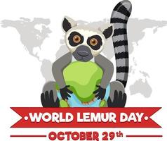 World Lemur Day Banner Design vector