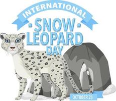 concepto de logotipo internacional de leopardo de las nieves vector