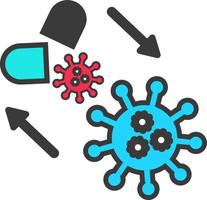 icono de virus de infección, estilo de esquema vector