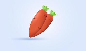 unique realistic llustration orange carrot icon 3d design isolated on vector