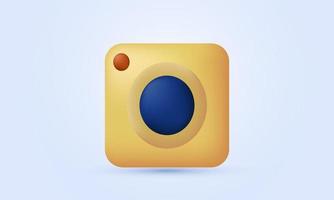 unique realistic llustration camera icon 3d design isolated on vector