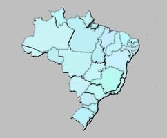 Map of Brazil with states isolated vector