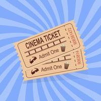 Retro style cinema tickets on a striped background vector