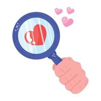 Check out this trendy flat sticker of find love vector