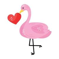A captivating flat sticker of flamingo love vector