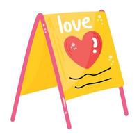 A customizable flat sticker of love note vector