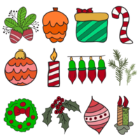 vistoso navidad y nuevo año fiesta íconos decoración elementos png