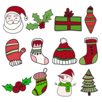 vistoso navidad y nuevo año fiesta íconos decoración elementos png