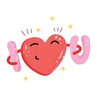 Download flat sticker icon of heart and love sticker vector