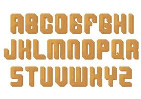 set of alphabet letters in wood texture style vector