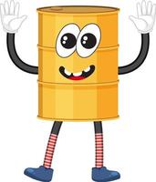 Yellow barrel with facial expression vector