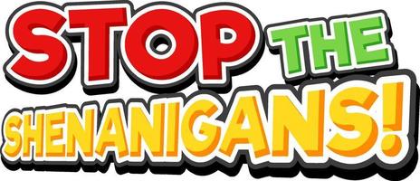 Stop the shenanigans isolated word text vector