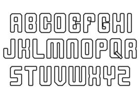 set of alphabet letters in outline style vector