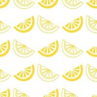 yellow hand drawn lemon seamless pattern vector
