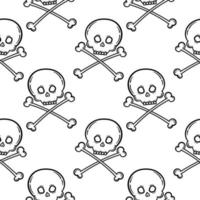 hand draw skull seamless pattern vector