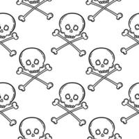 hand draw skull seamless pattern vector