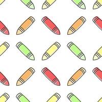 seamless pattern hand drawn colorful crayons vector