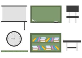 a collection of illustrations of equipment in the classroom vector