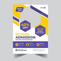 School admission Education Flyer Template Design vector