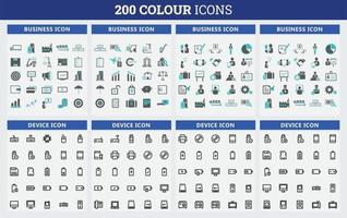 200 Color Icon Set. Related to business, human resources, Medical. web icon set. Color icons collection. vector illustration.