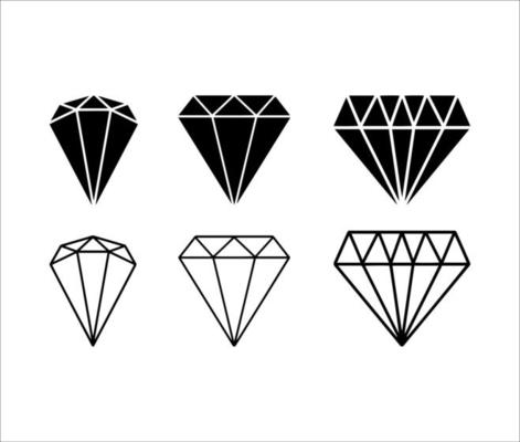Set of Diamond Drawing Illustrations
