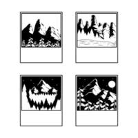 Illustrations Picture Frame Memory Mountain Collection vector