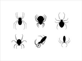 conjunto de araña en silueta ilustraciones vector