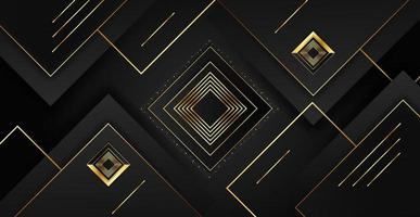 Luxurious dark gold background. Geometric background of golden squares and dynamic lines. vector