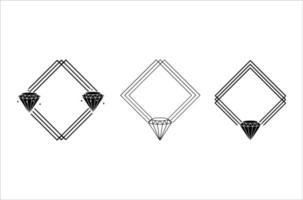 Line Art Illustrations Frame Border Diamond Collection vector