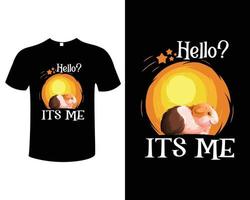 Guinea Pig Vector T-Shirt Design Template