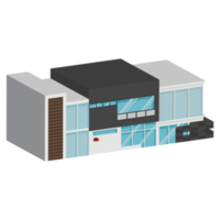 3D modern house or home. Isometric modern building and architecture. png