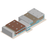 3d modern school- of Universiteit. isometrische modern kantoor gebouw en architectuur. png