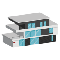 3d modern huis of huis. isometrische modern gebouw en architectuur. png